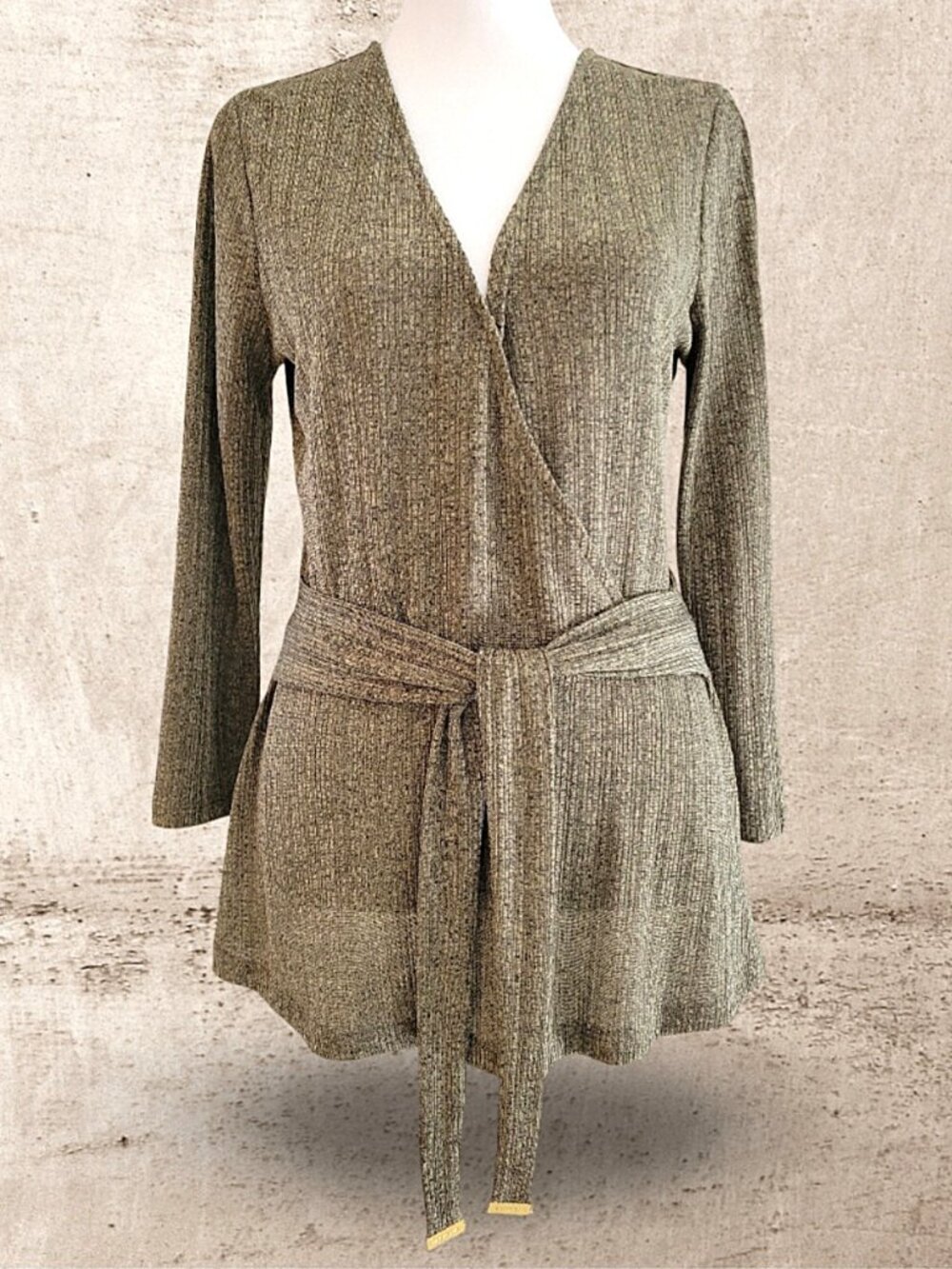 Michael Kors Safari Green Wrap Top NWT